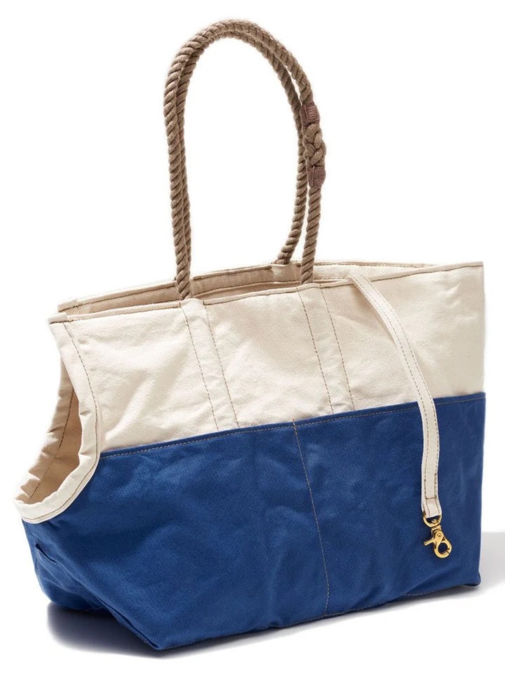 NWT- FOUND MY ANIMAL NATURAL & BLUE WAXED COTTON CANVAS DOG TOTE